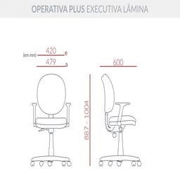 Cadeira giratória executiva slim preta Eduflex - 2