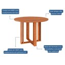 Ver imagem 2 de Mesa Sala de Jantar Redonda 4 Lugares 110 Cm Cimol Flora Cinamomo - 100% Mdf