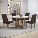 Ver imagem 1 de Conjunto Mesa Arizona 120cm com 4 Cadeiras Arizona Tampo Redondo Plus com Vidro