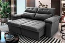 Ver imagem 1 de Sofá Retrátil/reclinável Verona 1,50m Suede Velut Cinza C/ Molas no Assento - King House