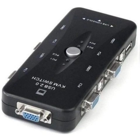 Chaveador Kvm Switch 4x1 Usb Vga 4 Portas 4 Pcs-cpu na Mesma Estação