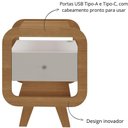 Ver imagem 6 de Mesa de Apoio Lateral com Usb Artely Theo Cinamomo-off White