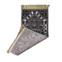 Ver imagem 3 de Tapete Persa Royal Cinza 50x100cm Fio Acetinado - Ideal para Quarto e Sala