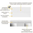 Ver imagem 4 de Rack com Espelho e Painel com Suporte para TV até 65" Multimóveis Flórida FG3139 Branco