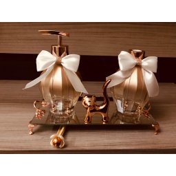 Kit Lavabo Rose Gold Difusor Varetas Saboneteira Bandeja - 1