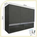 Ver imagem 2 de Armário Aéreo Multiuso 3 Portas com Nicho P/cozinha 100% Mdf Cor:cinza