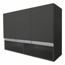 Ver imagem 1 de Armário Aéreo Multiuso 3 Portas com Nicho P/cozinha 100% Mdf Cor:cinza