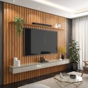 Ver imagem 2 de Home Ripado Supremo 1.8 com Gavetas para Tv até 75 Polegadas Cinamomo com Off White