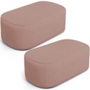 Ver imagem 1 de Kit 02 Puffs Decorativos Orgânicos para Living Quarto 100cm Doha W01 Linho Rosê - Lyam Decor