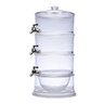 Suqueira Tripla Dispenser 3 em 1 Grande 10,5 Litros Acrilica Multiuso Empilhavel Independente Kit - 4