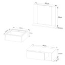 Ver imagem 4 de Kit Lavabo Suspenso com Cuba e Espelho Branco Mármore Branco Tecno Mobili