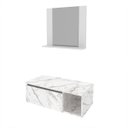 Ver imagem 3 de Kit Lavabo Suspenso com Cuba e Espelho Branco Mármore Branco Tecno Mobili