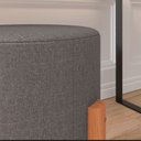 Ver imagem 3 de Puff Redondo Luxo Decorativo Charme com Pés de madeira Linho Cinza