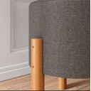 Ver imagem 4 de Puff Redondo Luxo Decorativo Charme com Pés de madeira Linho Cinza