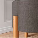 Ver imagem 4 de Puff Redondo Luxo Decorativo Charme com Pés de madeira Linho Cinza