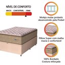 Ver imagem 2 de Cama Box Baú Colchão Casal Probel Molas Guarda Costas Max 138x81cm Branco/bege Bege