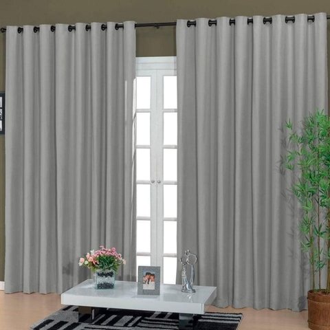 Cortina Blackout Tecido 7,00x2,30 Para Varão Simples:Cinza