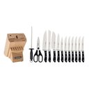 Ver imagem 2 de Jogo de Facas Tramontina em Aço Inox Cabo em Policarbonato com Suporte/cepo em Madeira 14 Peças