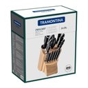 Ver imagem 3 de Jogo de Facas Tramontina em Aço Inox Cabo em Policarbonato com Suporte/cepo em Madeira 14 Peças