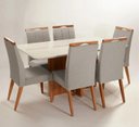 Ver imagem 1 de Mesa de jantar + 6 cadeiras Paris Tampo Atenas 180 cm cinza