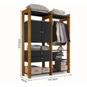 Ver imagem 5 de Guarda Roupa Closet Modulado Toronto Preto/carvalho - Luapa