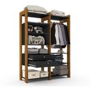 Ver imagem 4 de Guarda Roupa Closet Modulado Toronto Preto/carvalho - Luapa