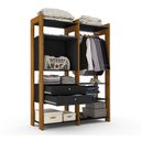 Ver imagem 3 de Guarda Roupa Closet Modulado Toronto Preto/carvalho - Luapa