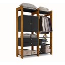 Ver imagem 2 de Guarda Roupa Closet Modulado Toronto Preto/carvalho - Luapa