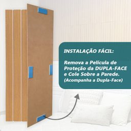 Cabeceira Ripado em Mdf Fácil Instalação Adesiva para Cama Casal, Queen e King - Lh Móveis - 5