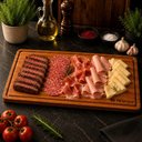 Ver imagem 5 de Tabua Teca Extra Grande para Churrasco Madeira Nobre Lisa Bandeja de Servir Cortar Carne Gourmet Pro