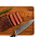 Ver imagem 4 de Tabua Teca Extra Grande para Churrasco Madeira Nobre Lisa Bandeja de Servir Cortar Carne Gourmet Pro