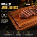 Ver imagem 3 de Tabua Teca Extra Grande para Churrasco Madeira Nobre Lisa Bandeja de Servir Cortar Carne Gourmet Pro