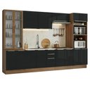 Ver imagem 2 de Armário de Cozinha Completa 340 X 60 cm Rustic/Preto Lux Madesa 04
