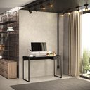 Ver imagem 2 de Mesa para Escritório e Home Office Industrial com 1 Gaveta Lead F01 Preto Fosco - Lyam Decor