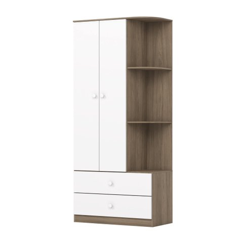 Guarda Roupa Infantil Labirinto 2 Pts Rustico/branco - Henn