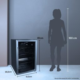 Cervejeira Expositor Vertical Hq Vidro Duplo 125 Litros Preta e Inox Hq-125cevpv - 127v - 4