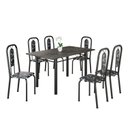 Ver imagem 2 de Conjunto Sala de Jantar com 6 Cadeiras Lívia Preto/Floral/Txt