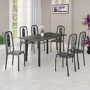 Ver imagem 1 de Conjunto Sala de Jantar com 6 Cadeiras Lívia Preto/Floral/Txt