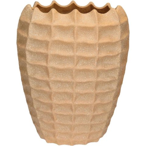 Vaso Decorativo Enfeite Casa Home&Co Cerâmica 30x25x10cm Bege