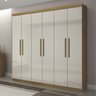 Guarda Roupa Casal Maceió 6 Portas 4 Gavetas MobyCasa Moveis Freijó/Off-White - 1
