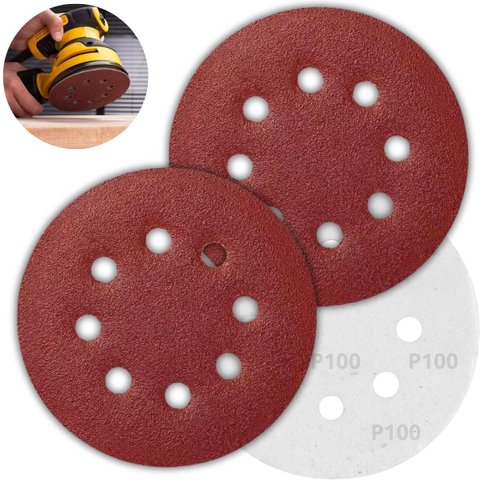 Disco de Lixa Aderente com Furo 125mm Grão 100 | 02 Un