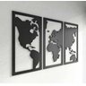 Quadro Decoração Vazado Mapa Mundi Mdf 6mm Branco 200x120 Cm - 4