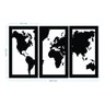Quadro Decoração Vazado Mapa Mundi Mdf 6mm Branco 200x120 Cm - 3