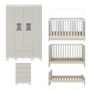 Ver mais imagens de Quarto de Bebê Completo C/berço Americano 3 em 1 Colchão Ternura Multimóveis Mp4667 Branco/off