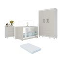Ver imagem 1 de Quarto de Bebê Completo C/berço Americano 3 em 1 Colchão Ternura Multimóveis Mp4667 Branco/off