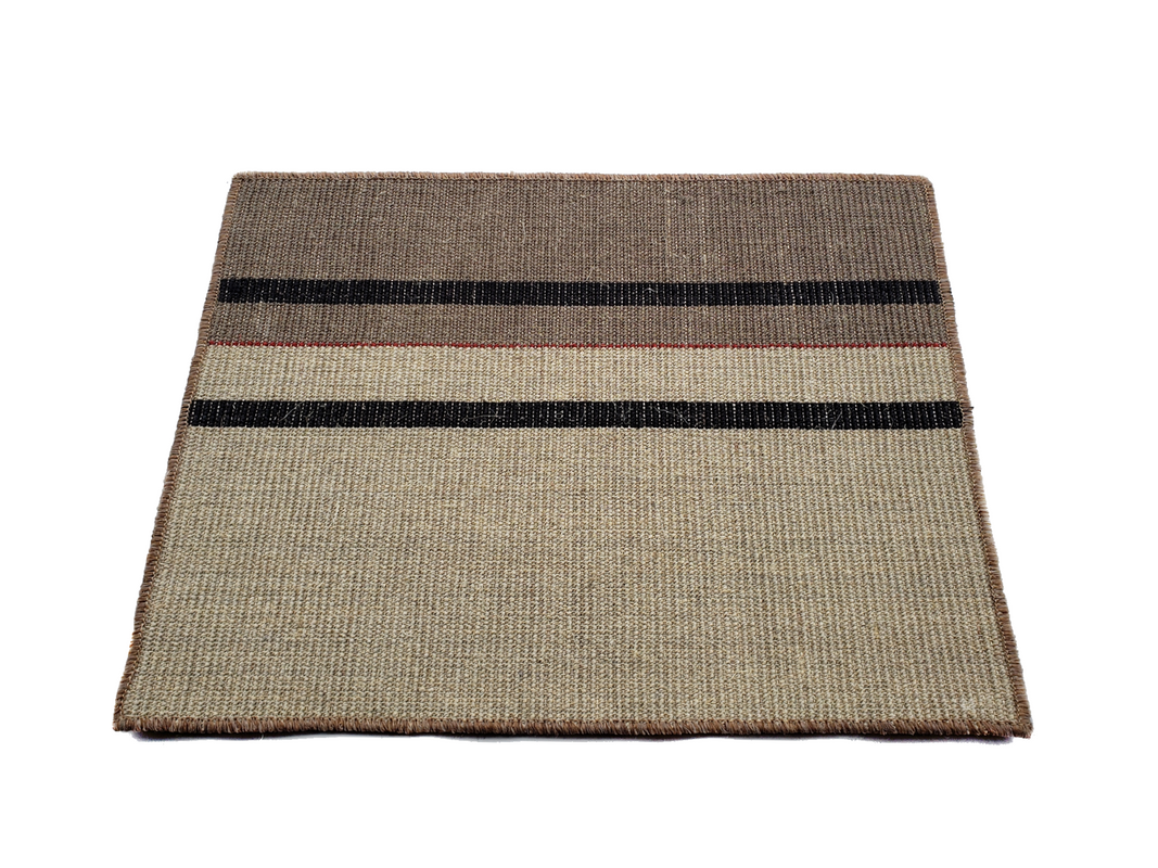 Tapete Sisal Fibra Natural de Luxo 60x80cm Várias Cores:Palha Dourado Listrado - 2