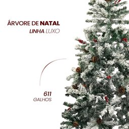 Arvore de Natal 1,80m Luxo Verde 611 Galhos Pinheiro Favorito - 5