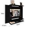Painel Para Sala Tv Até 50 Polegada Preto Mais Suporte De Tv - 2