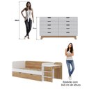 Ver imagem 4 de Quarto Infantil Cama de Solteiro 3 em 1 e Cômoda 10 Gavetas em MDF Premium Helena e Alice Branco/Louro Freijó Grann