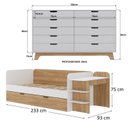 Ver imagem 3 de Quarto Infantil Cama de Solteiro 3 em 1 e Cômoda 10 Gavetas em Mdf Premium Helena e Alice
